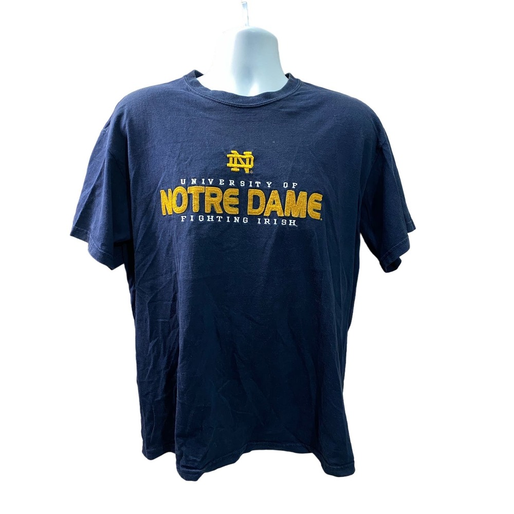 Vintage Notre Dame Shirt Adult Large College Football Blue